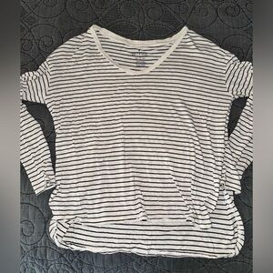 american eagle soft and sexy tee cream and black striped